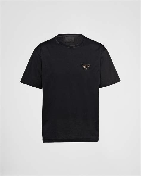 prada basic t shirt|prada shirt black cettire.